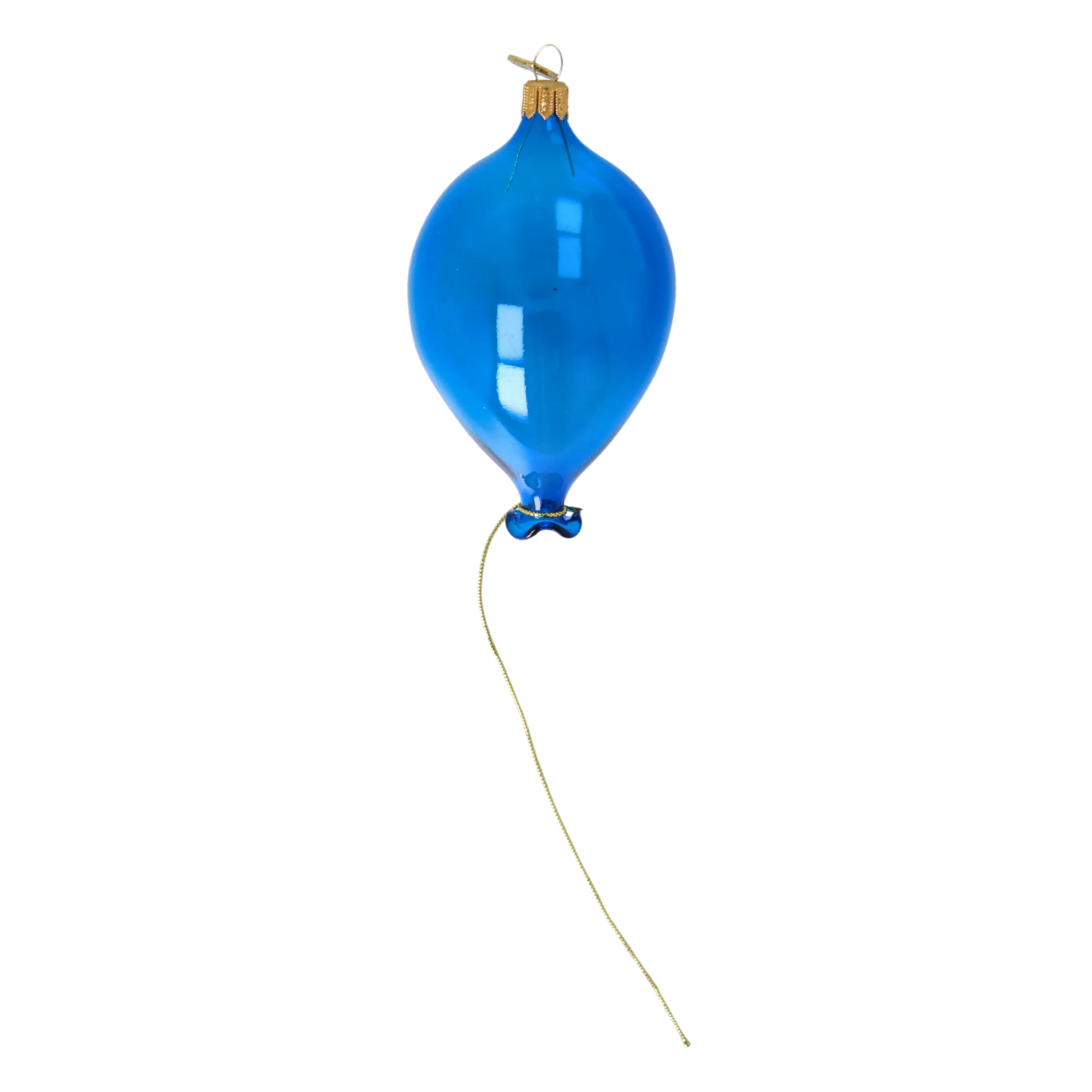 Azure Golden Tether | Hand-Painted Glass Ornament | Blubom 2022-554