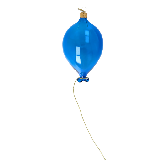 Glass Blue Balloon. Handmade Glass Christmas ornament. 2022-554
