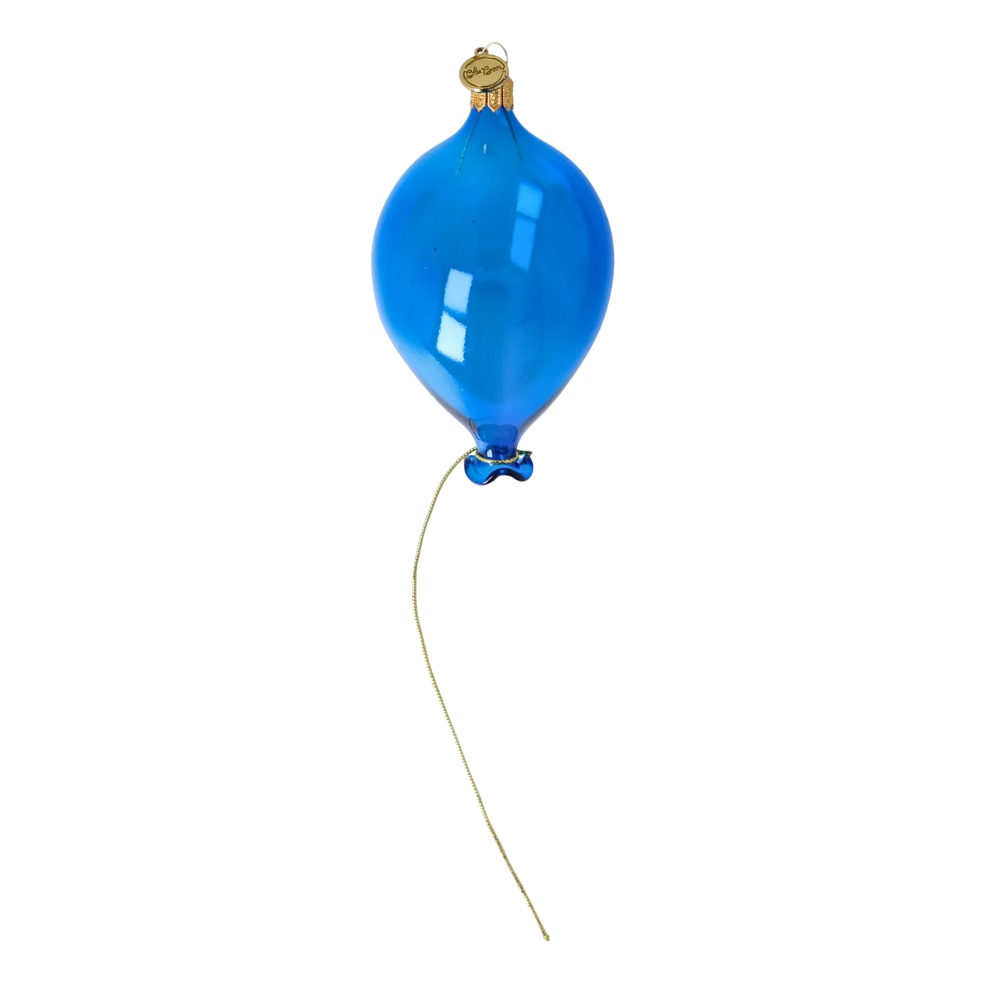 Glass Blue Balloon. Handmade Glass Christmas ornament. 2022-554