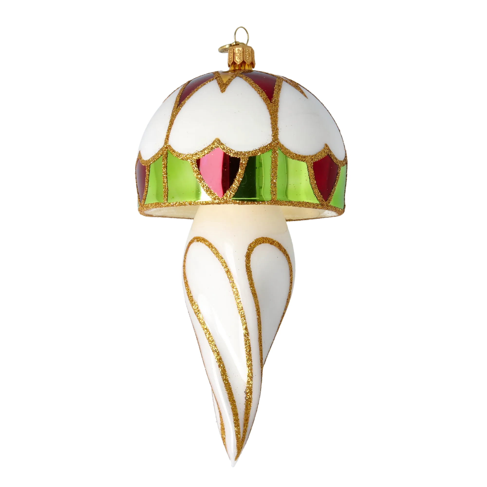 Gilded Alabaster Resonance | Hand-Painted Glass Ornament | Blubom 2022-560
