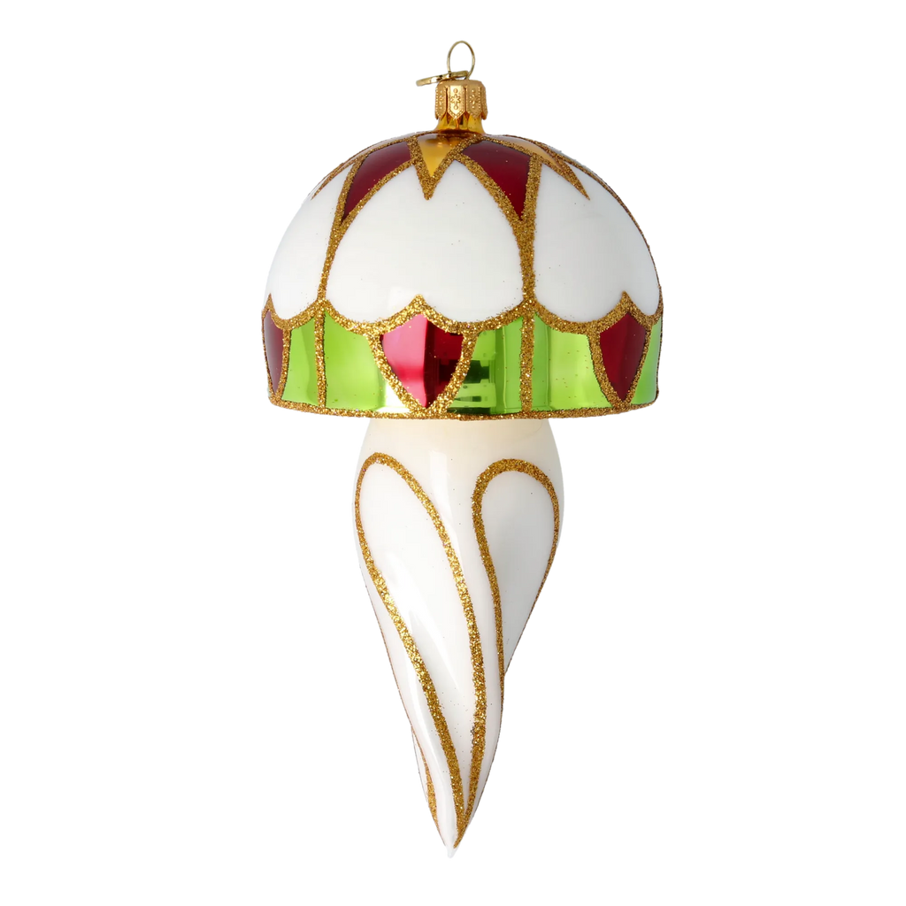 Gilded Alabaster Resonance | Hand-Painted Glass Ornament | Blubom 2022-560