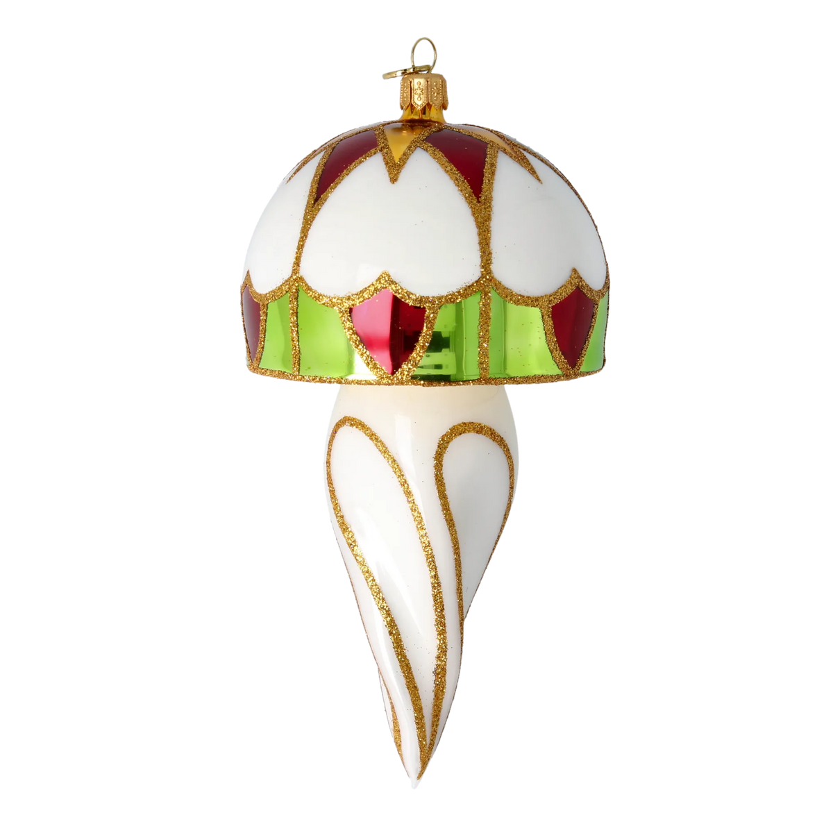 Gilded Alabaster Resonance | Hand-Painted Glass Ornament | Blubom 2022-560