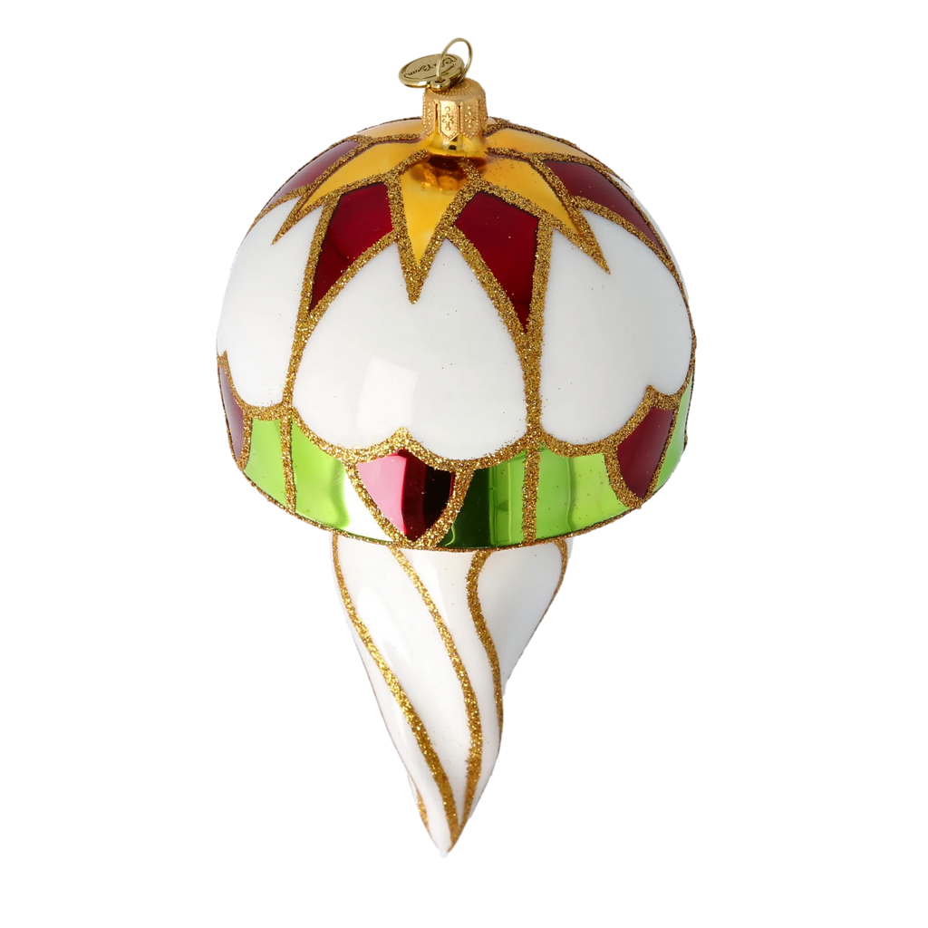Gilded Alabaster Resonance | Hand-Painted Glass Ornament | Blubom 2022-560