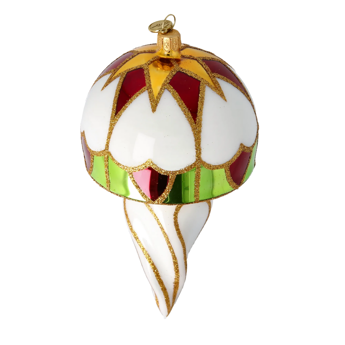 Gilded Alabaster Resonance | Hand-Painted Glass Ornament | Blubom 2022-560