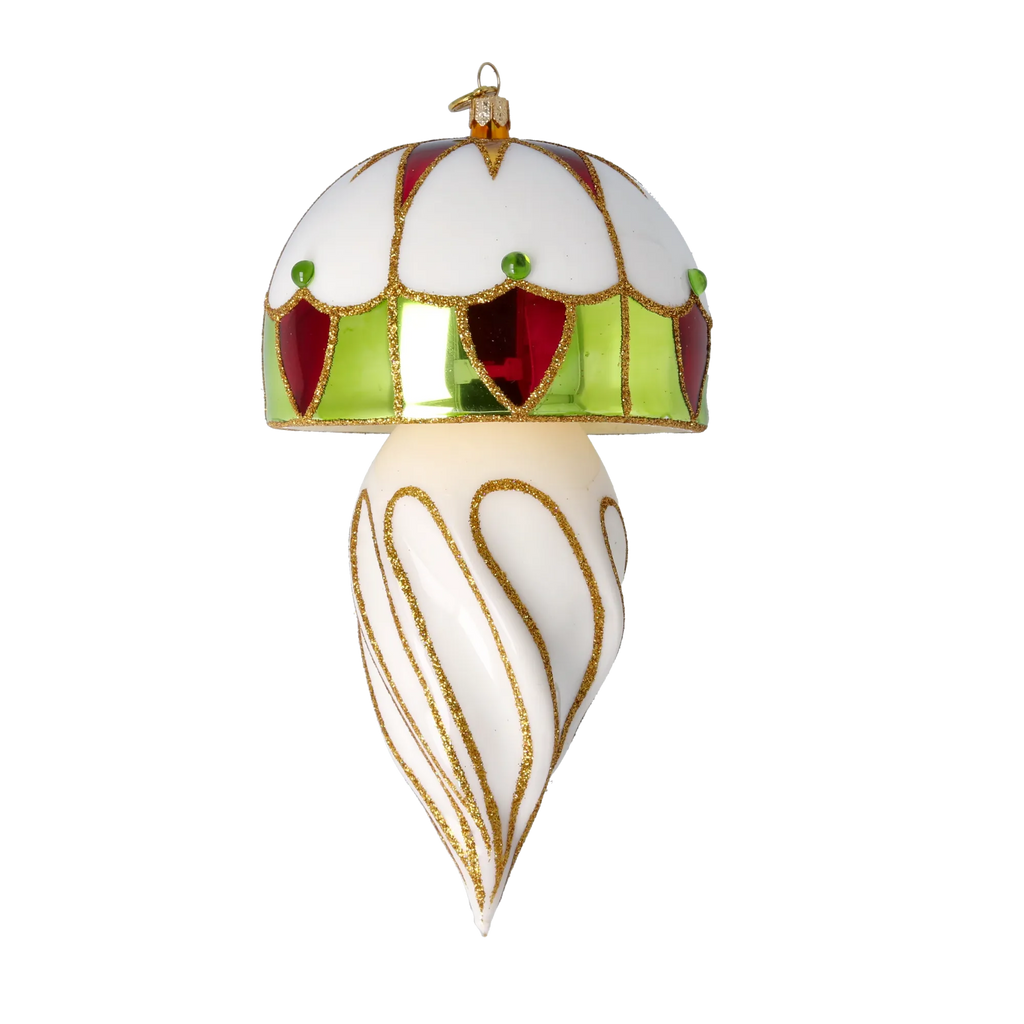 Alabaster Solitude Drift | Hand-Painted Glass Ornament | Blubom 2022-563