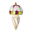 Alabaster Solitude Drift | Hand-Painted Glass Ornament | Blubom 2022-563