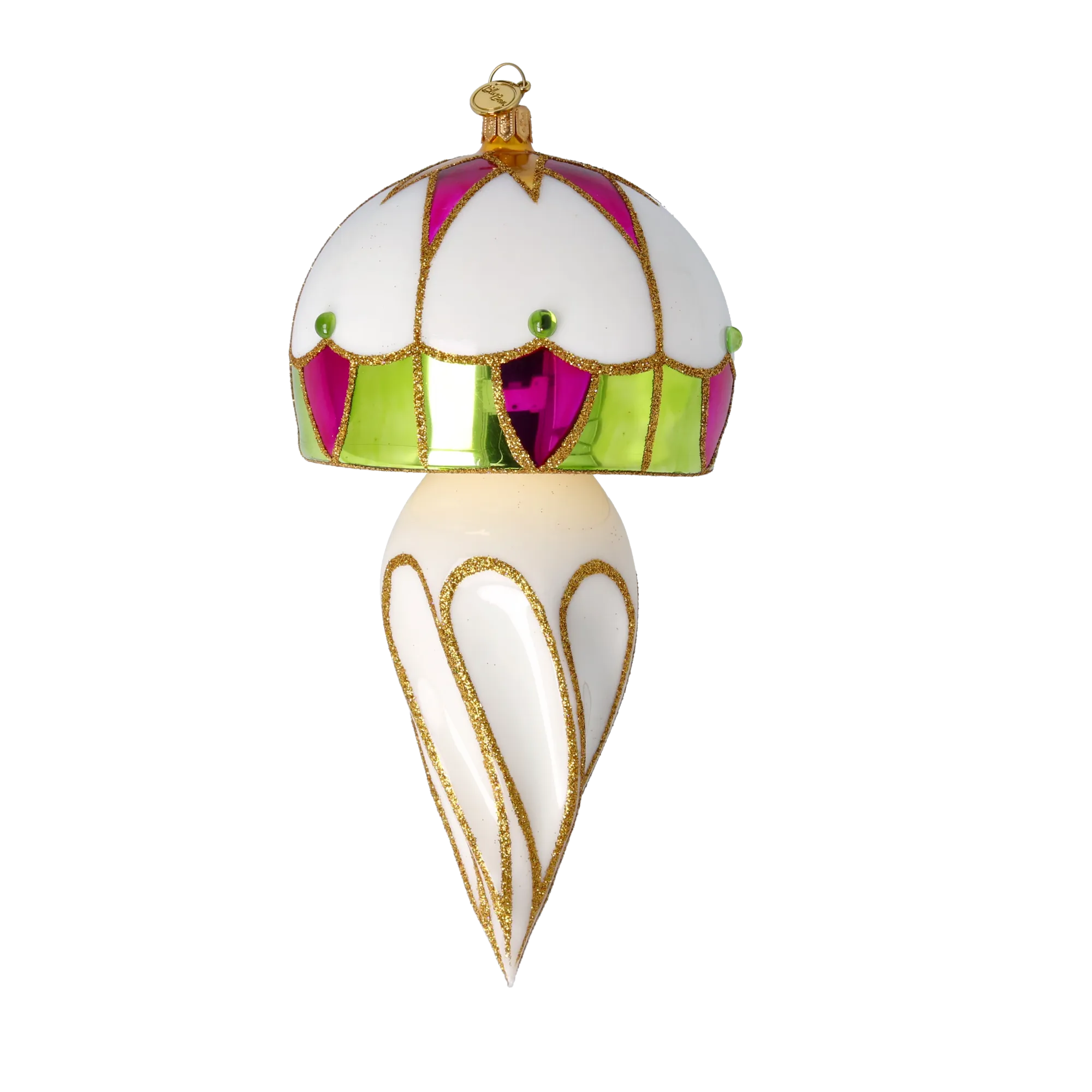 Alabaster Solitude Drift | Hand-Painted Glass Ornament | Blubom 2022-563