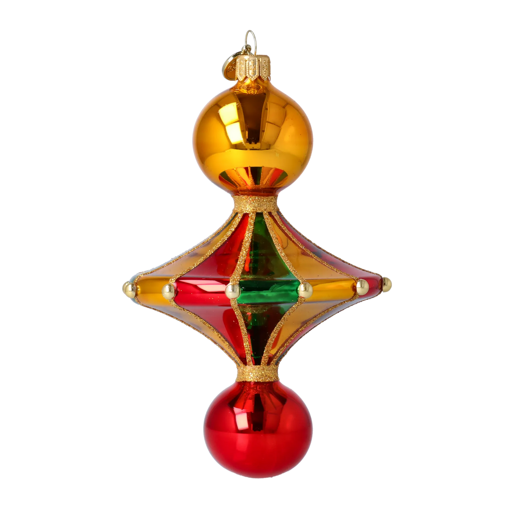 Amber Zenith Rhythm | Hand-Painted Glass Ornament | Blubom 2022-565