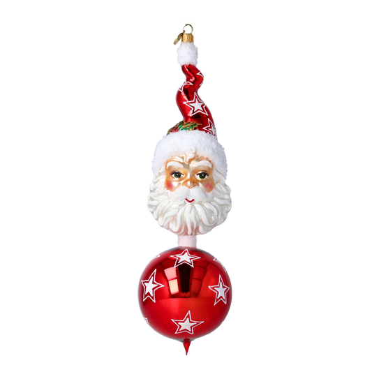 Crimson Starry Santa Premium christmas glass ornament 2022-573