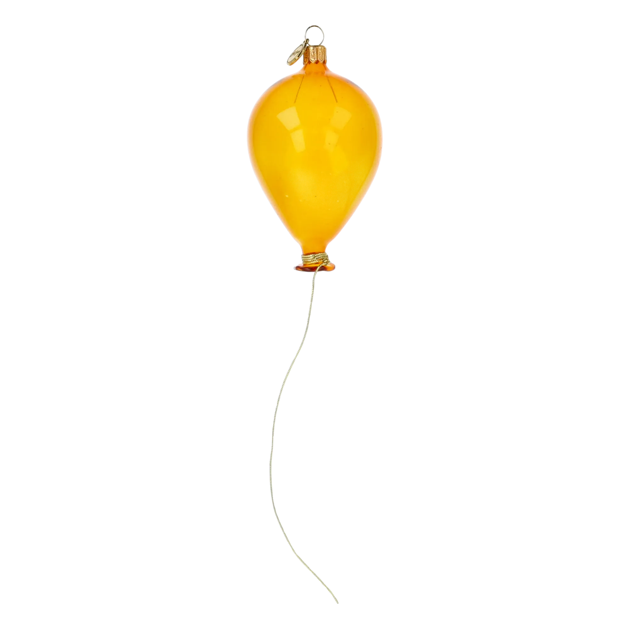 Yellow Glass Balloon. Handmade Glass Christmas ornament. 2022-575