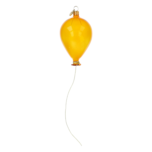 Yellow Glass Balloon. Handmade Glass Christmas ornament. 2022-575