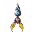 Load image into Gallery viewer, Enchanted Winged Bat. Handmade Glass Christmas ornament. 2022-579
