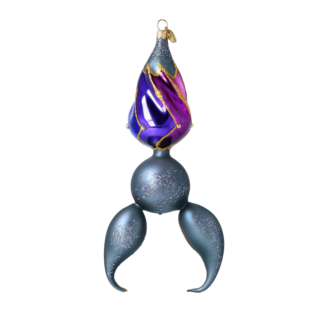 Gilded Night Voyager | Hand-Painted Glass Ornament | Blubom 2022-579
