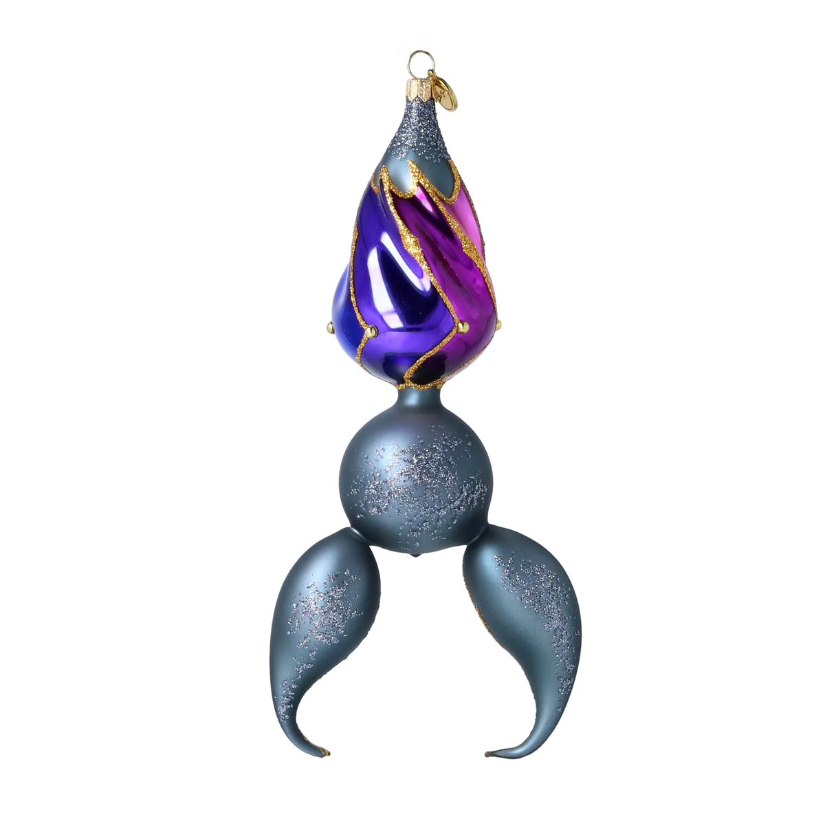 Gilded Night Voyager | Hand-Painted Glass Ornament | Blubom 2022-579