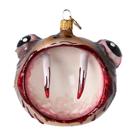 Fang Face Halloween Vampire Handmade Glass Christmas ornament free blowing