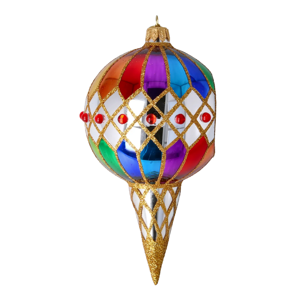 Gilded Zenith Rhapsody | Hand-Painted Glass Ornament | Blubom 2022-581