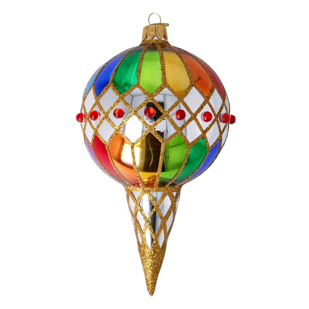 Gilded Zenith Rhapsody | Hand-Painted Glass Ornament | Blubom 2022-581