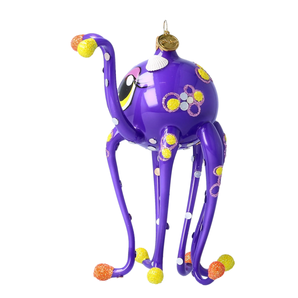 Curious Indigo Nomad | Hand-Painted Glass Ornament | Blubom 2022-582