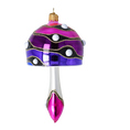 Load image into Gallery viewer, Mushroom-shaped bauble in shades of pink and purple. Handmade Glass Christmas ornament. 2022-588
