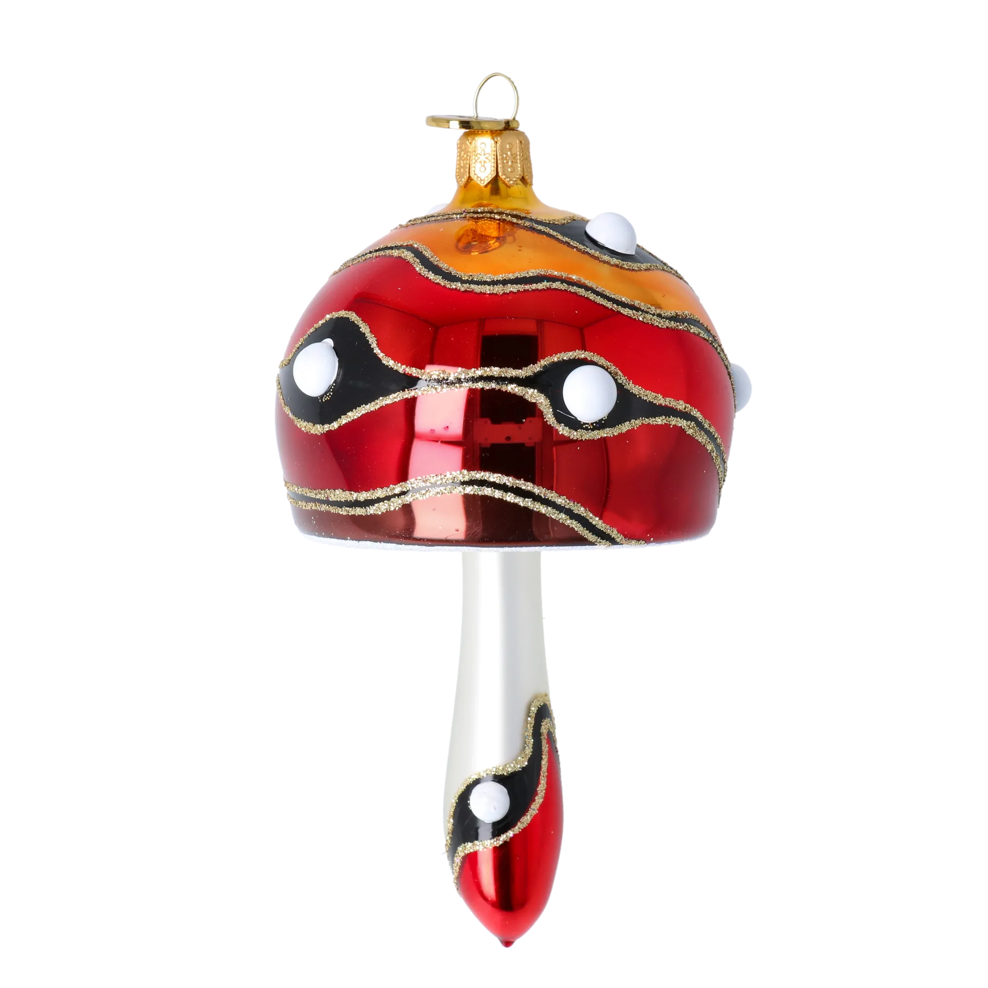 Forest Mushroom. Handmade Glass Christmas ornament. 2022-591