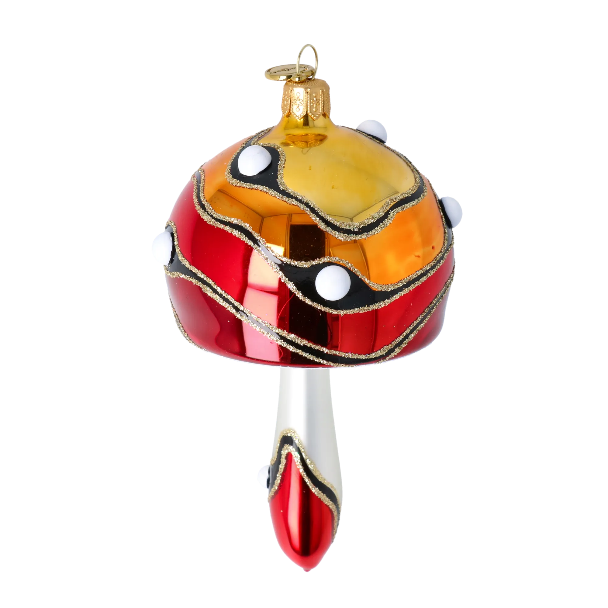 Forest Mushroom. Handmade Glass Christmas ornament. 2022-591