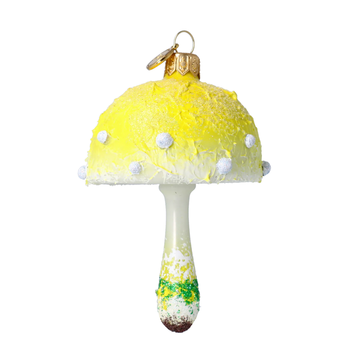 Saffron Frost Sprout | Hand-Painted Glass Ornament | Blubom 2022-593