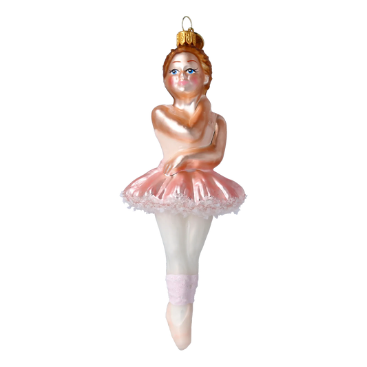 Blush Pink Prima Ballerina Premium christmas glass ornament 2022-599