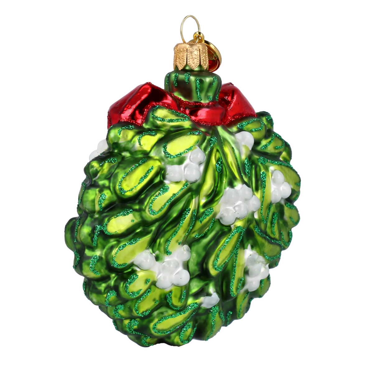 Secret Mistletoe Vow | Hand-Painted Glass Ornament | Blubom 2022-600