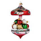 Crimson Vesper Resonance | Hand-Painted Glass Ornament | Blubom 2022-614