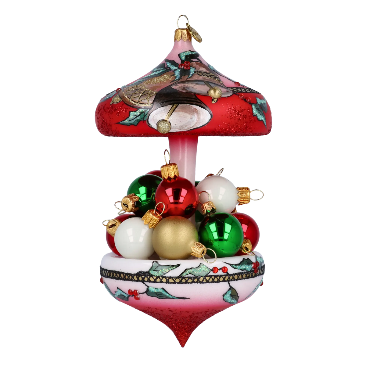 Crimson Vesper Resonance | Hand-Painted Glass Ornament | Blubom 2022-614