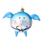 Gentle Azure Bloom | Hand-Painted Glass Ornament | Blubom 2022-618