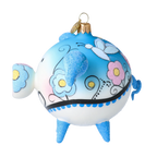 Gentle Azure Bloom | Hand-Painted Glass Ornament | Blubom 2022-618