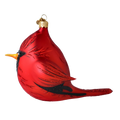 Cardinal Crimson Shadow | Hand-Painted Glass Ornament | Blubom 2022-620