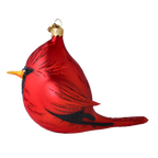 Cardinal Crimson Shadow | Hand-Painted Glass Ornament | Blubom 2022-620