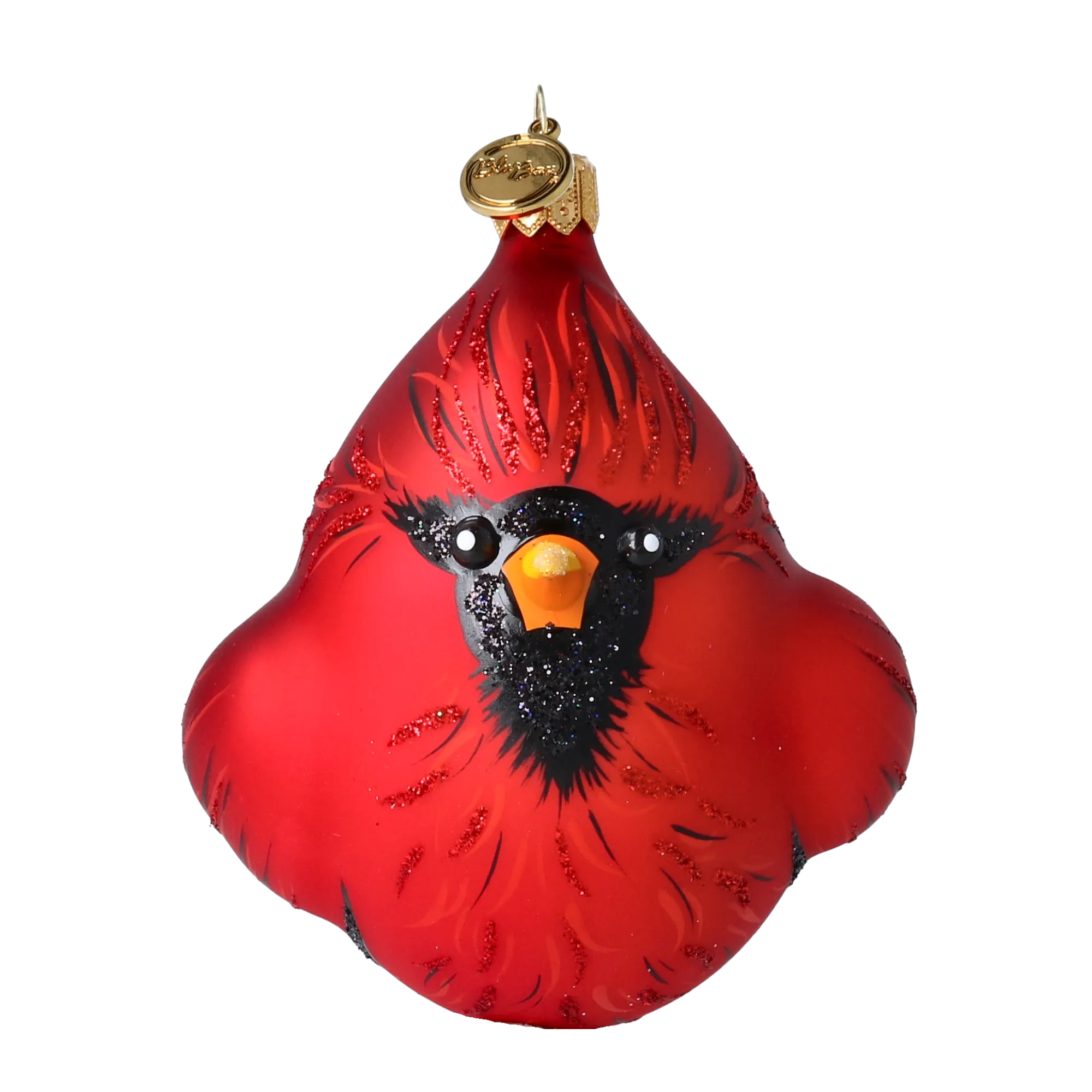 Cardinal Crimson Shadow | Hand-Painted Glass Ornament | Blubom 2022-620