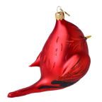 Cardinal Crimson Shadow | Hand-Painted Glass Ornament | Blubom 2022-620