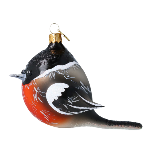 Winter Gil Bird. Handmade Glass Christmas ornament. 2022-621