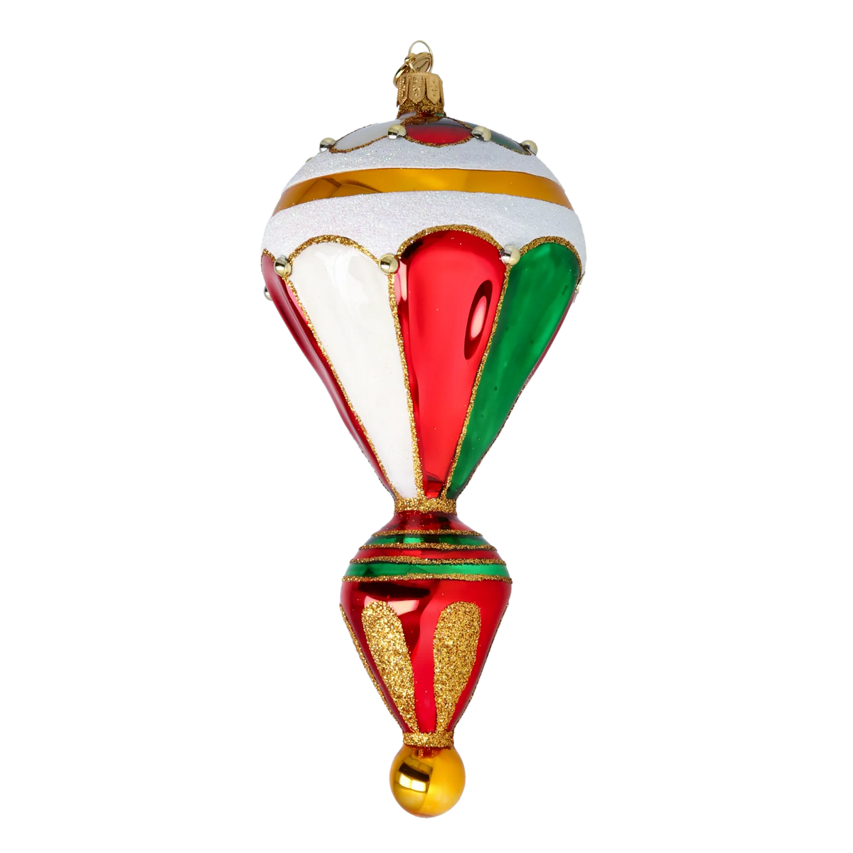 Crimson Meridian | Hand-Painted Glass Ornament | Blubom 2022-624