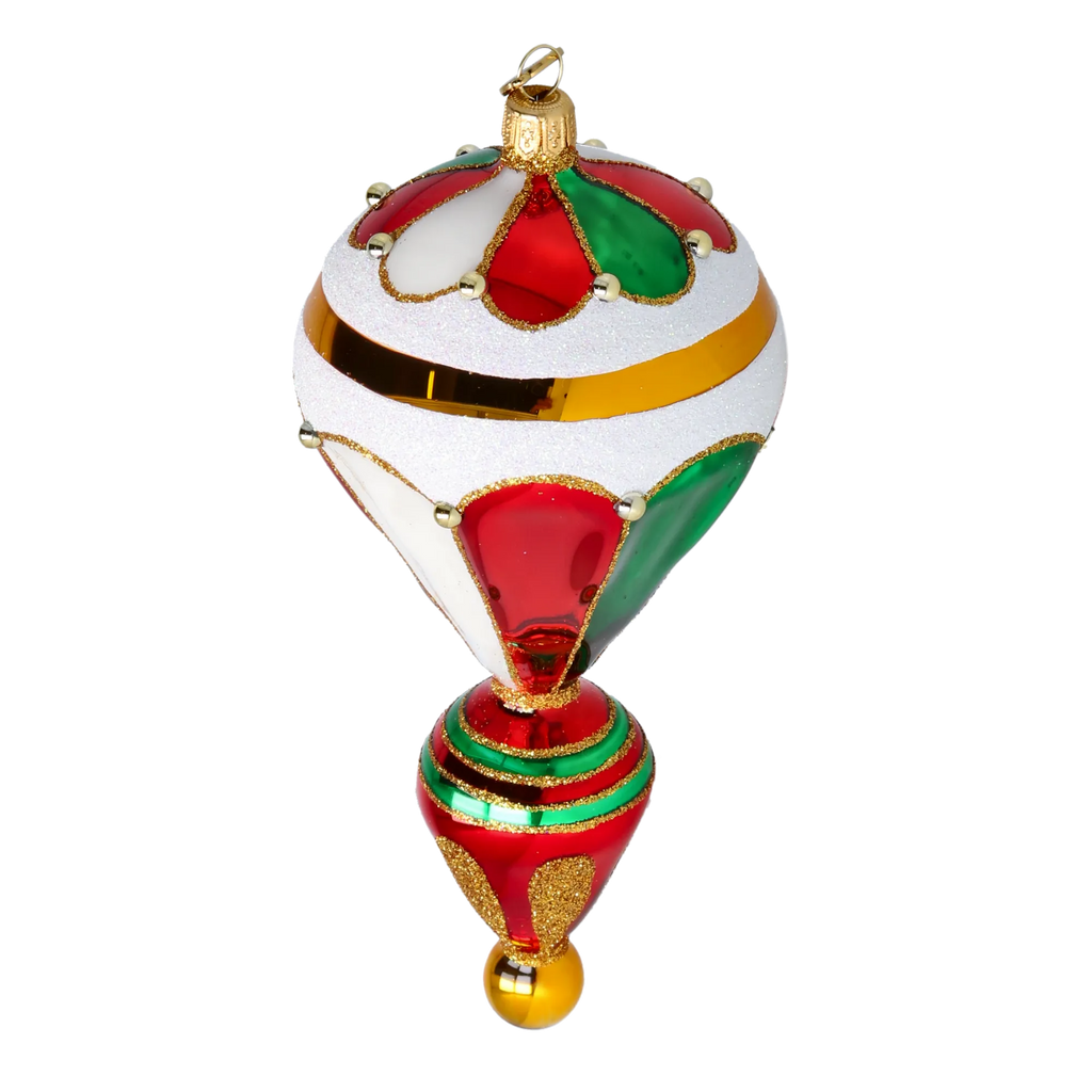 Crimson Meridian | Hand-Painted Glass Ornament | Blubom 2022-624