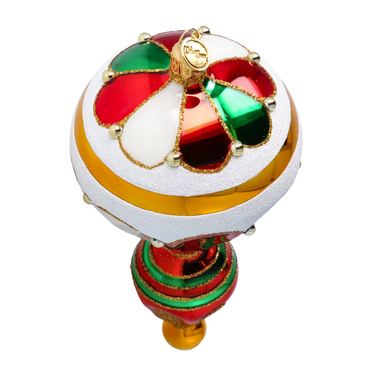 Crimson Meridian | Hand-Painted Glass Ornament | Blubom 2022-624