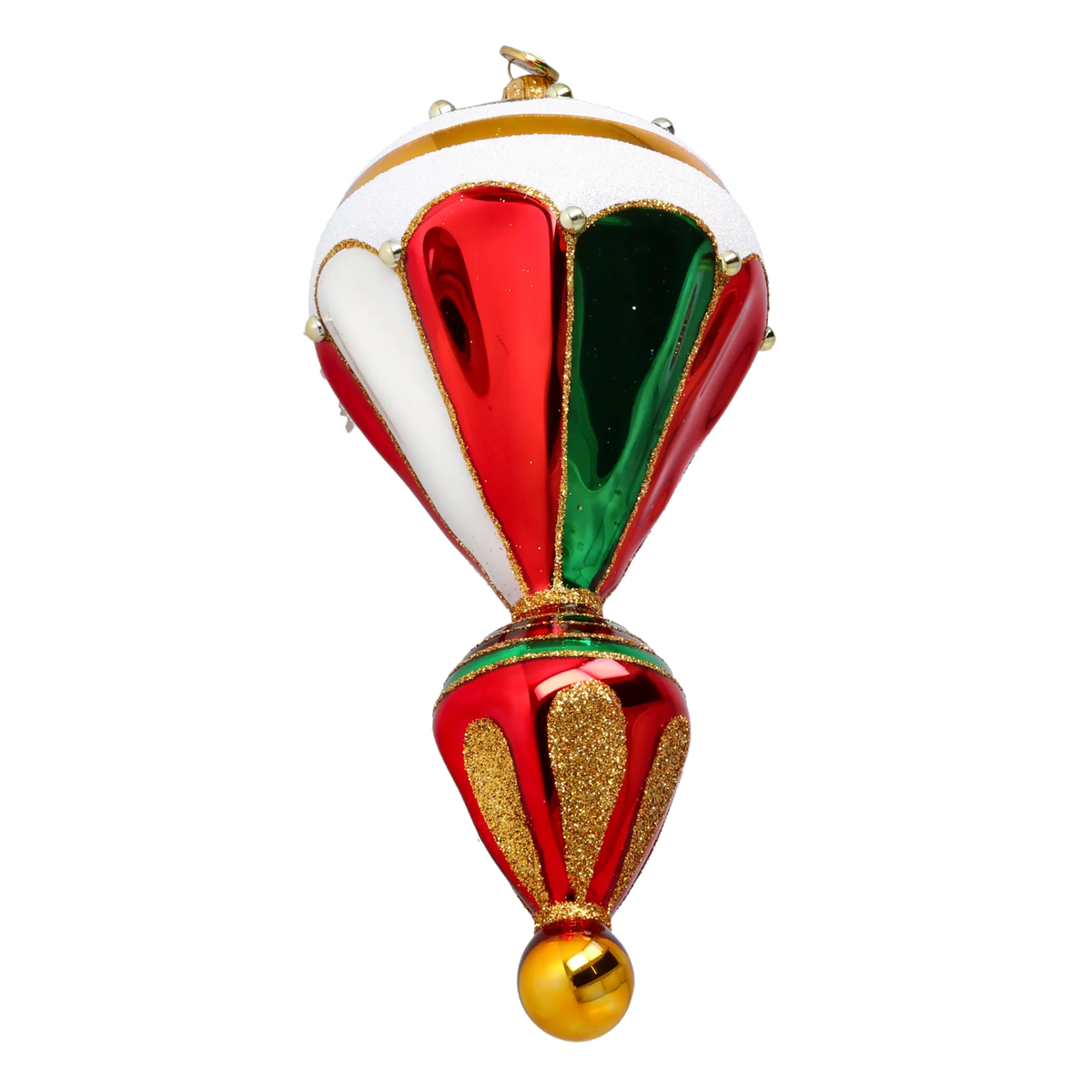 Crimson Meridian | Hand-Painted Glass Ornament | Blubom 2022-624