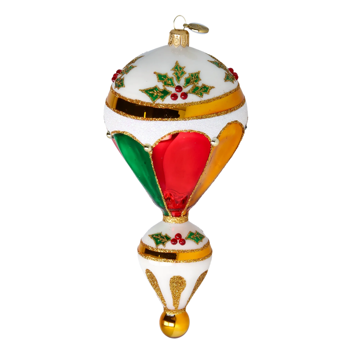 Gilded Ivory Zenith | Hand-Painted Glass Ornament | Blubom 2022-626