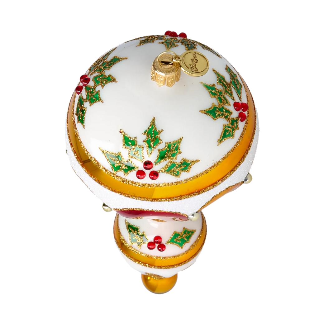 Gilded Ivory Zenith | Hand-Painted Glass Ornament | Blubom 2022-626