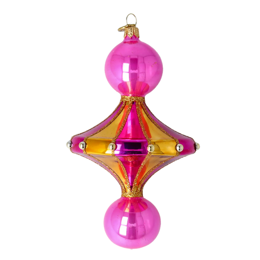 Gilded Magenta Carousel Drop Premium christmas glass ornament 2022-627