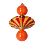 Amber Gilded Solstice | Hand-Painted Glass Ornament | Blubom 2022-629