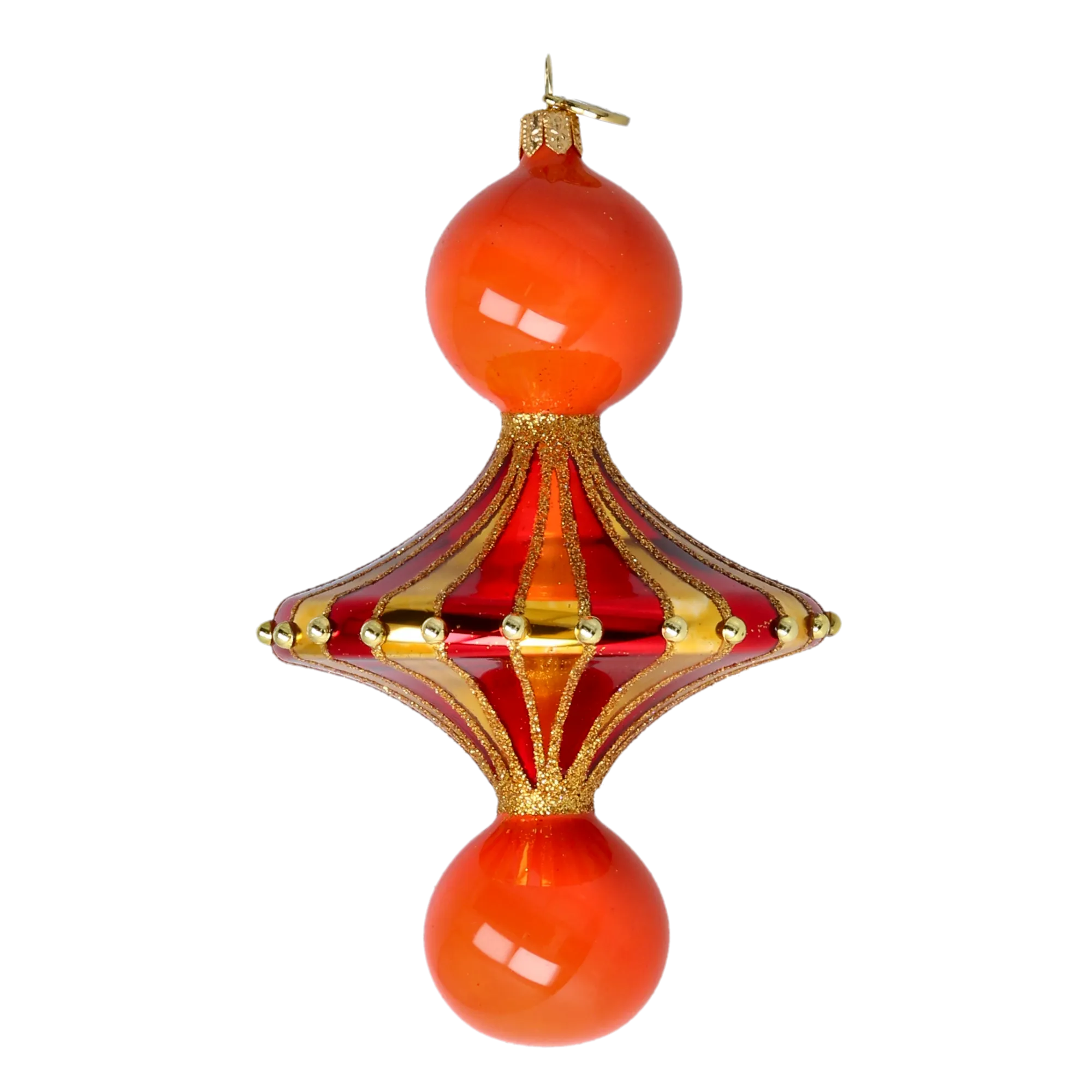 Amber Gilded Solstice | Hand-Painted Glass Ornament | Blubom 2022-629