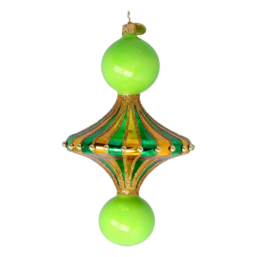 Verdant Meridian | Hand-Painted Glass Ornament | Blubom 2022-631