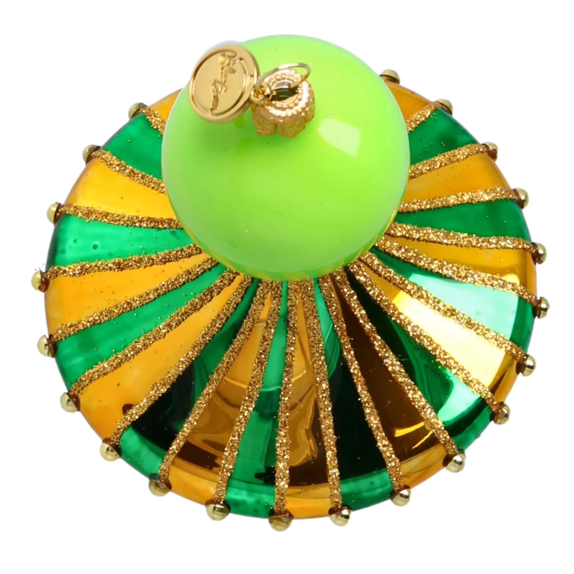 Verdant Meridian | Hand-Painted Glass Ornament | Blubom 2022-631