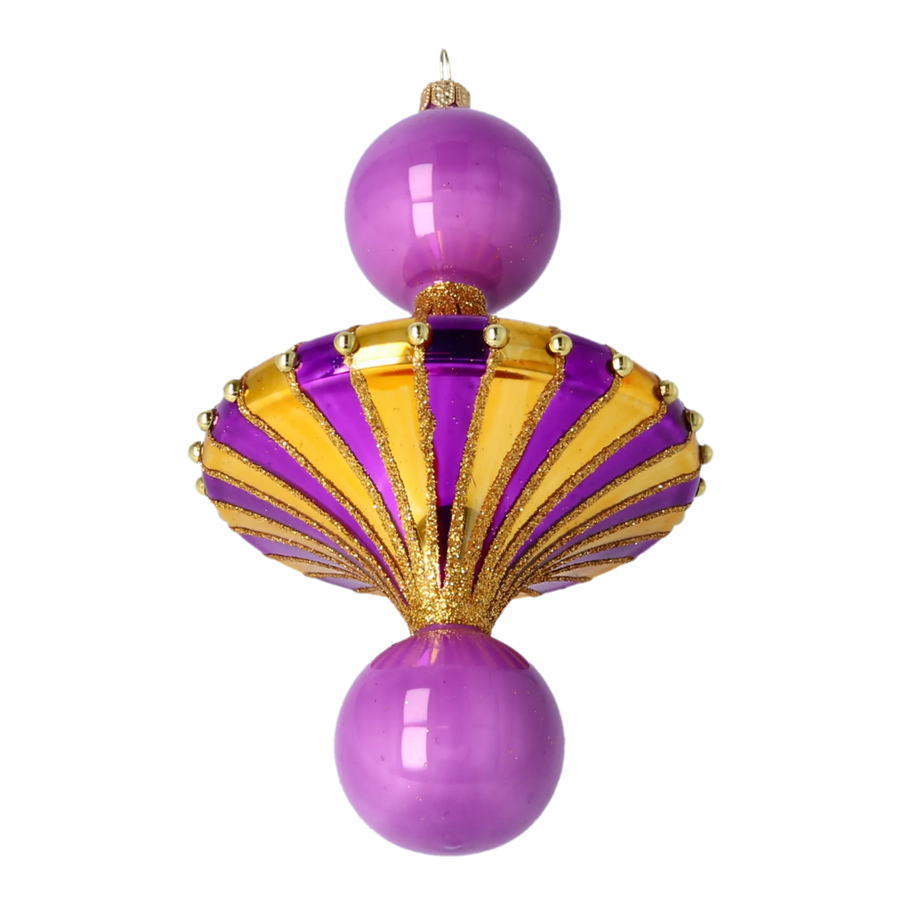 Gilded Amethyst Aria | Hand-Painted Glass Ornament | Blubom 2022-632