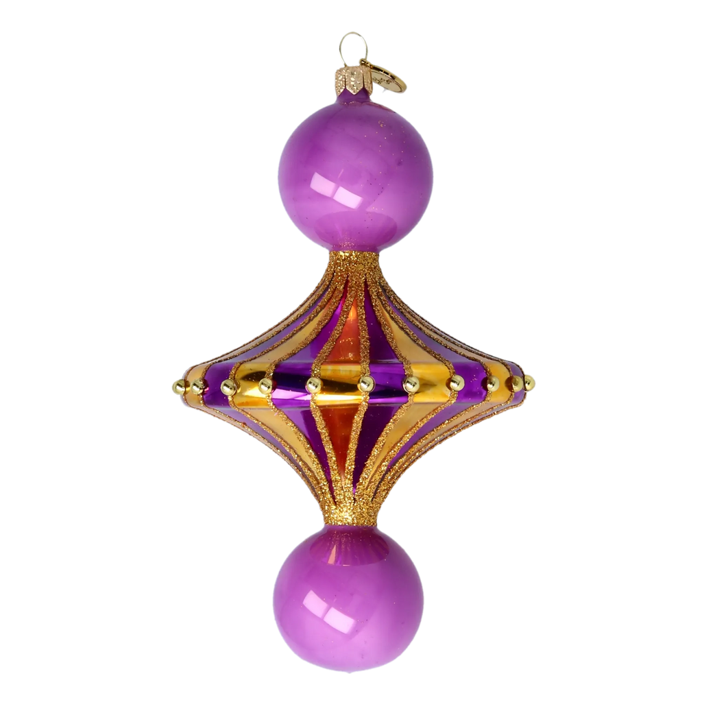Gilded Amethyst Aria | Hand-Painted Glass Ornament | Blubom 2022-632